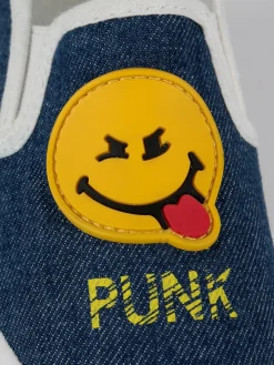Smiley World Scarpe basse senza lacci effetto jeans