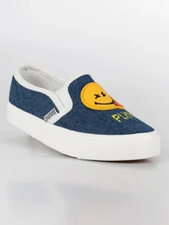 Smiley World Scarpe basse senza lacci effetto jeans