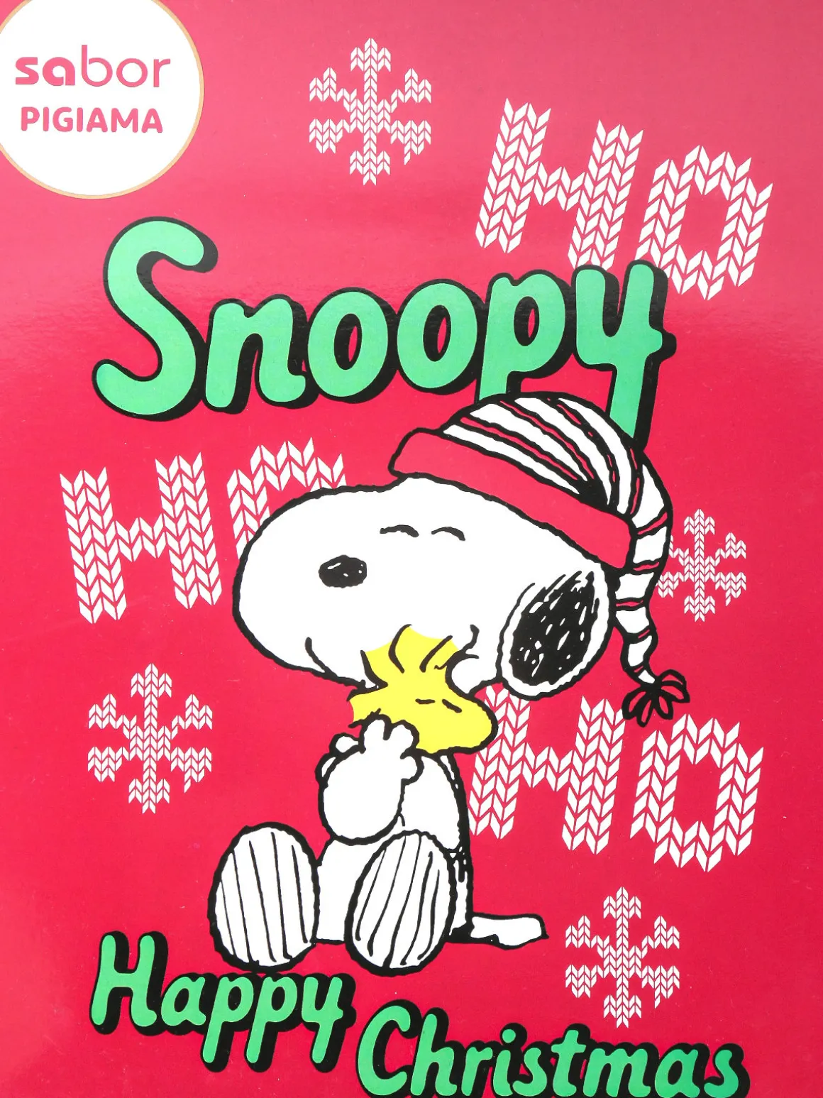 Snoopy Pigiama natalizio da bambina in cotone interlock