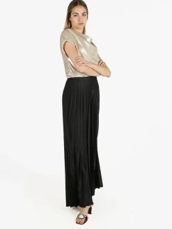 Sofy'S Chic Pantaloni donna plissettati a gamba larga