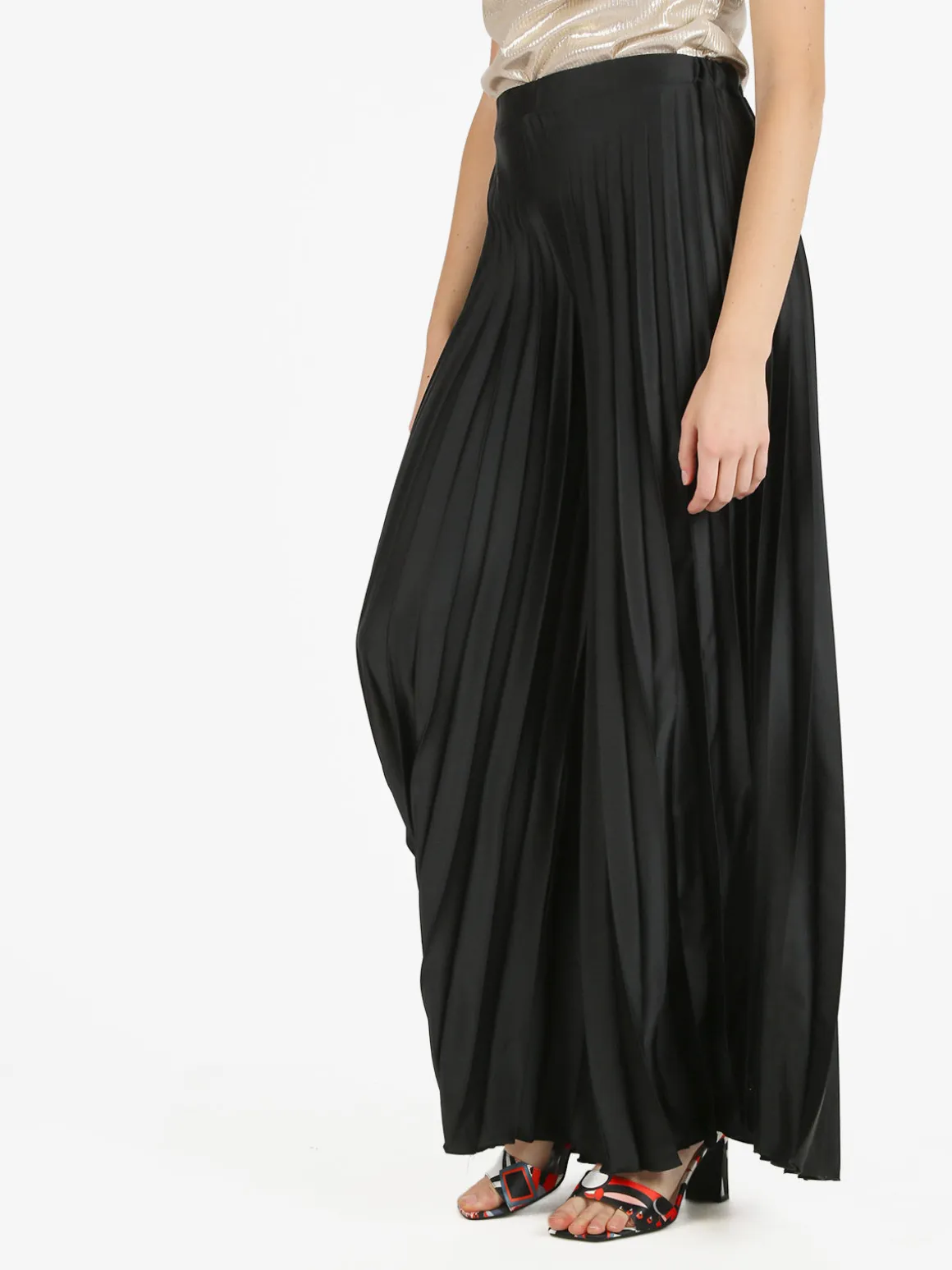 Sofy'S Chic Pantaloni donna plissettati a gamba larga