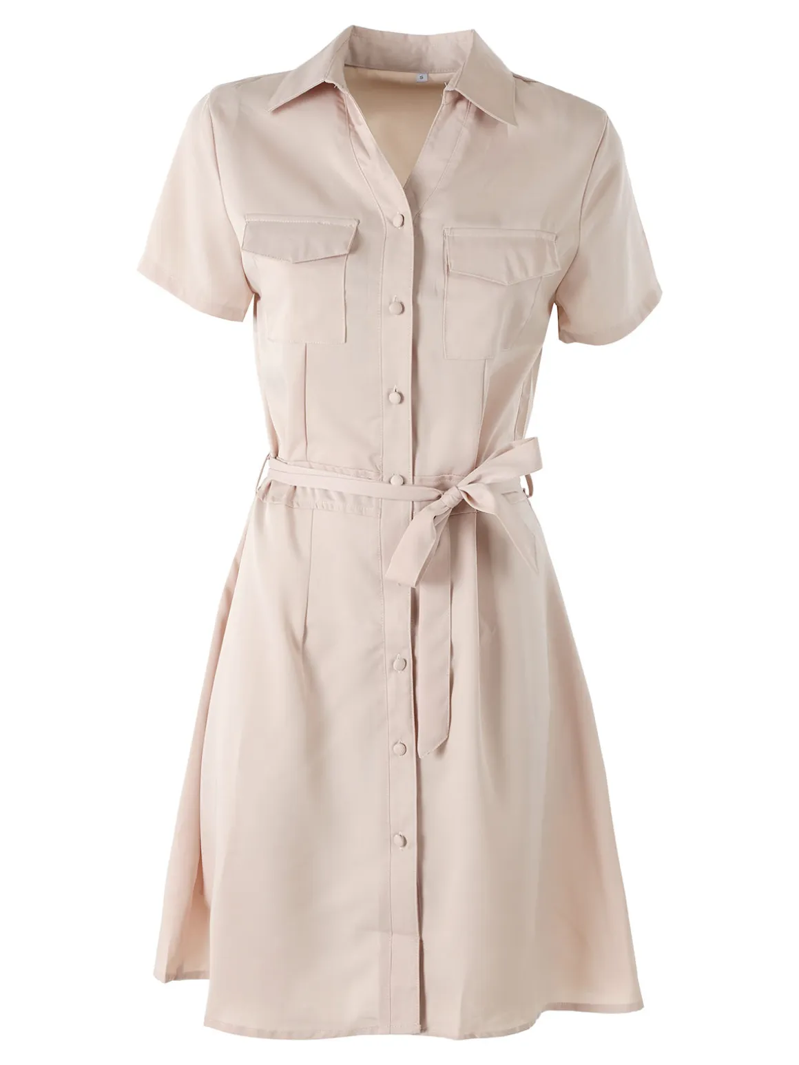 Solada Abito a camicia da donna con maniche corte e bottoni - khaki