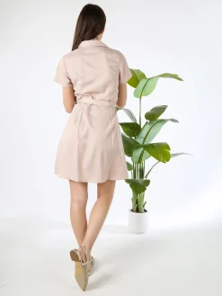 Solada Abito a camicia da donna con maniche corte e bottoni - khaki