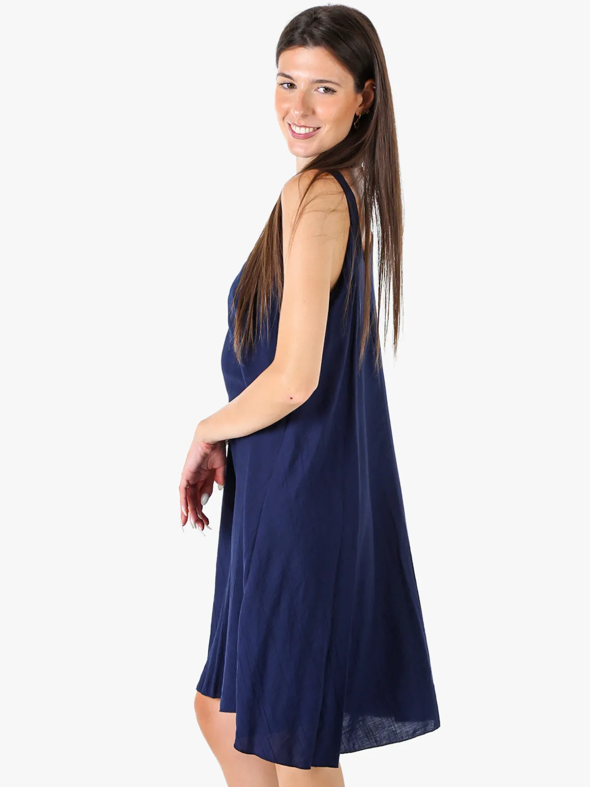 Solada Abito corto da donna oversize a spalla stretta - blu scuro