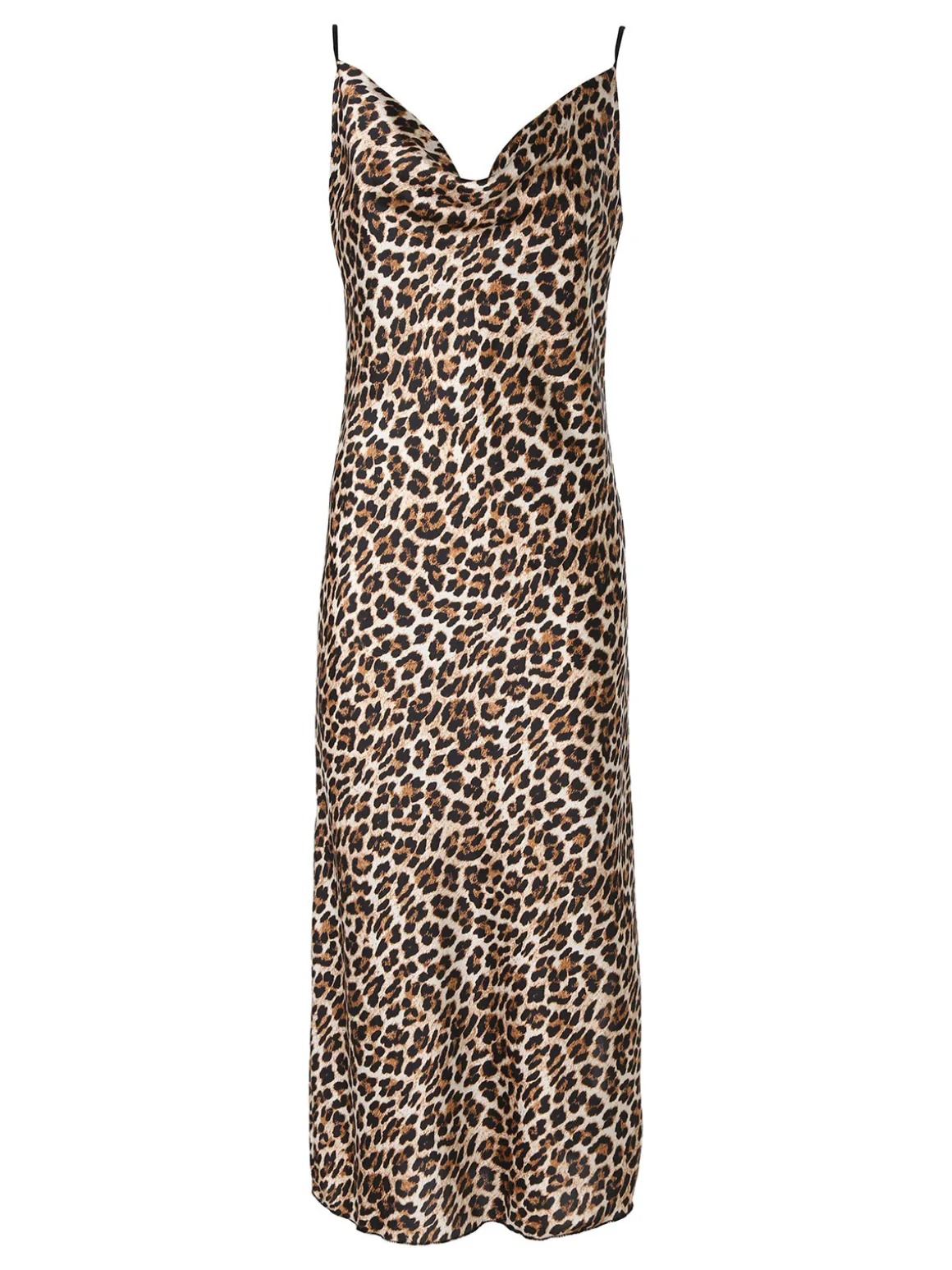 Solada Abito donna animalier con scollo a cascata e spalline sottili - multicolore