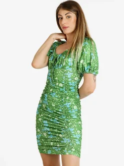 Solada Abito donna a tubino drappeggiato multicolor