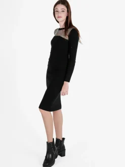 Solada Abito donna a tubino in maglia con strass