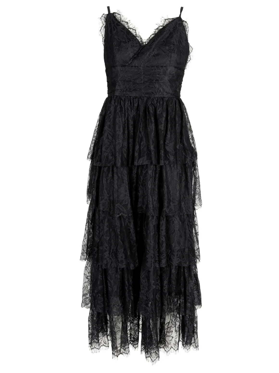Solada Abito donna elegante in pizzo con balze