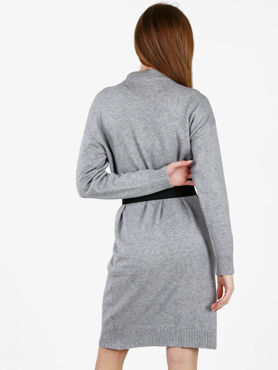 Solada Abito donna in maglia accollato - nero