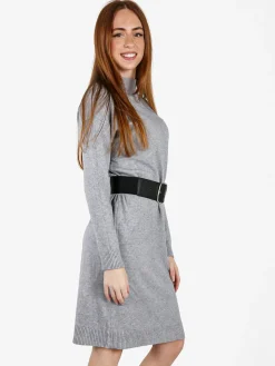Solada Abito donna in maglia accollato - nero