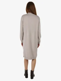 Solada Abito donna lungo in maglia tinta unita - fango