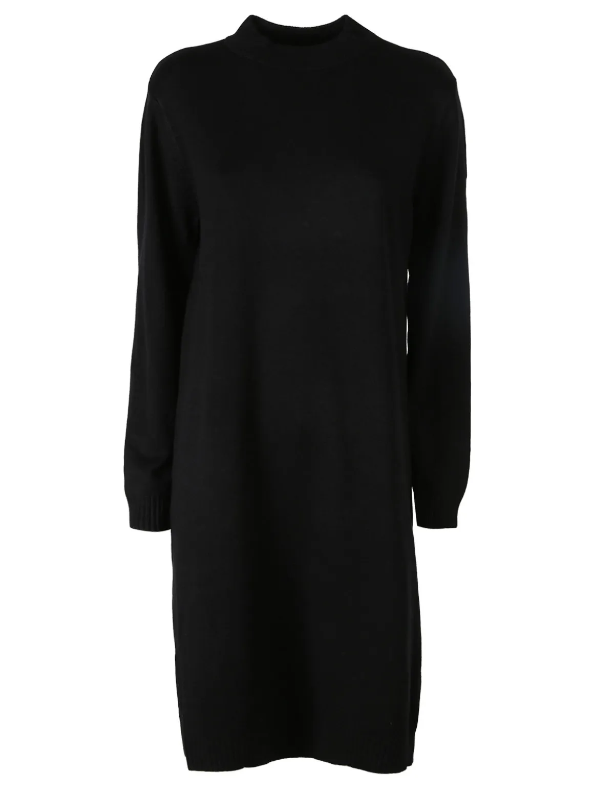 Solada Abito donna lungo in maglia tinta unita - nero