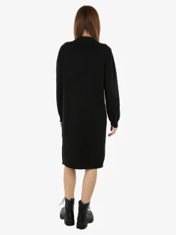 Solada Abito donna lungo in maglia tinta unita - nero