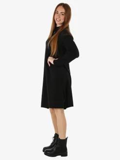 Solada Abito donna lungo in maglia tinta unita - nero