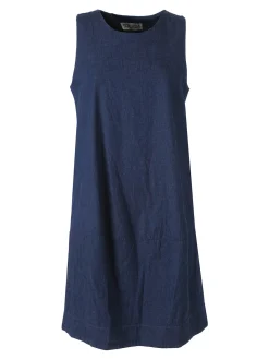 Solada Abito donna smanicato in cotone effetto jeans - blu
