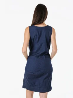 Solada Abito donna smanicato in cotone effetto jeans - blu
