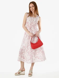 Solada Abito donna smanicato con coulisse in vita - rosso