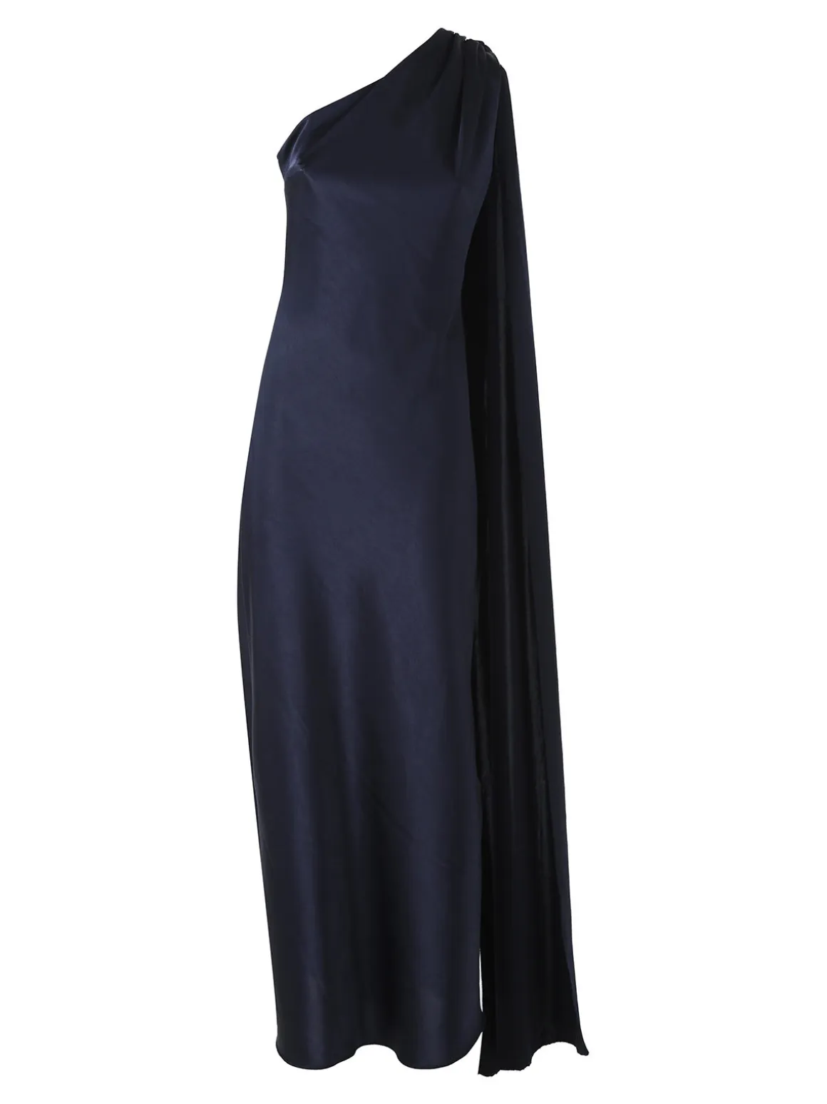 Solada Abito elegante da donna monospalla con stola incorporata - blu scuro