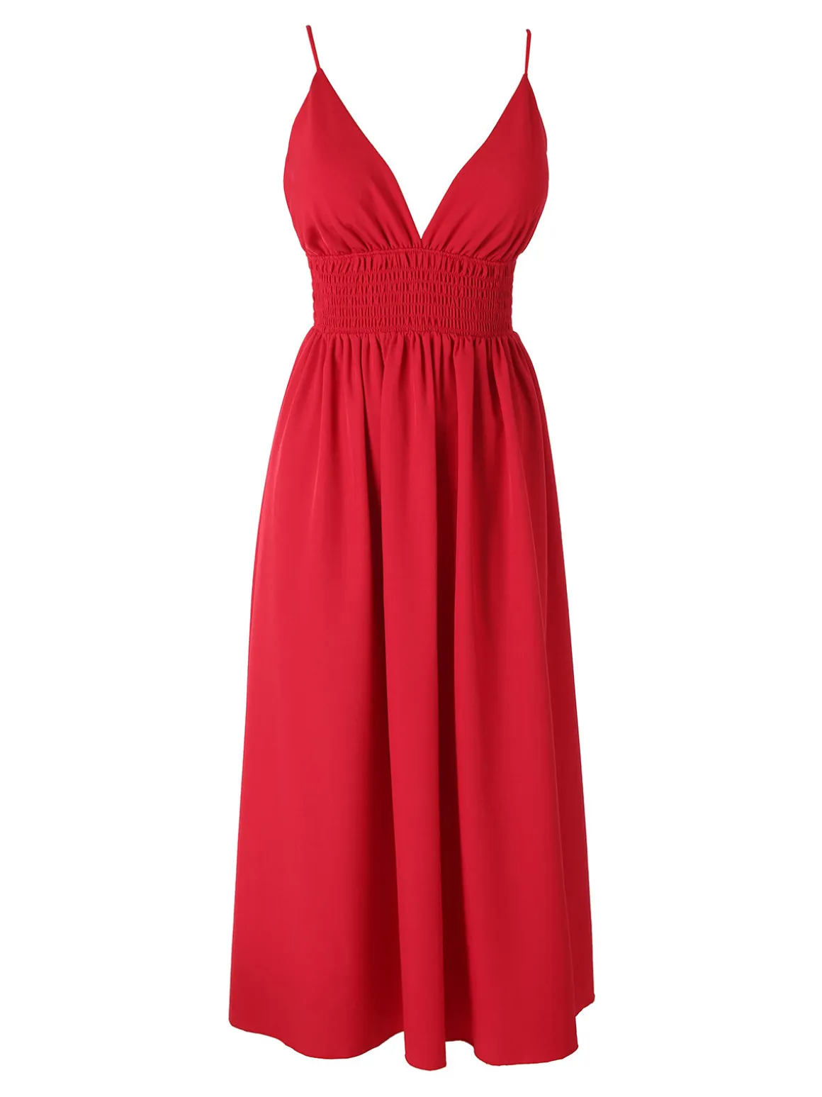 Solada Abito lungo da donna con spalline sottili e coppe imbottite - rosso