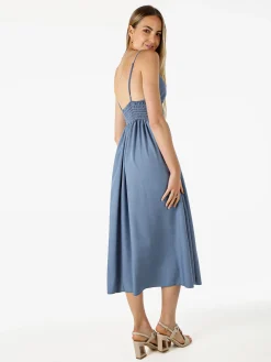 Solada Abito lungo da donna con spalline sottili e coppe imbottite - blu