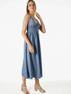 Solada Abito lungo da donna con spalline sottili e coppe imbottite - blu