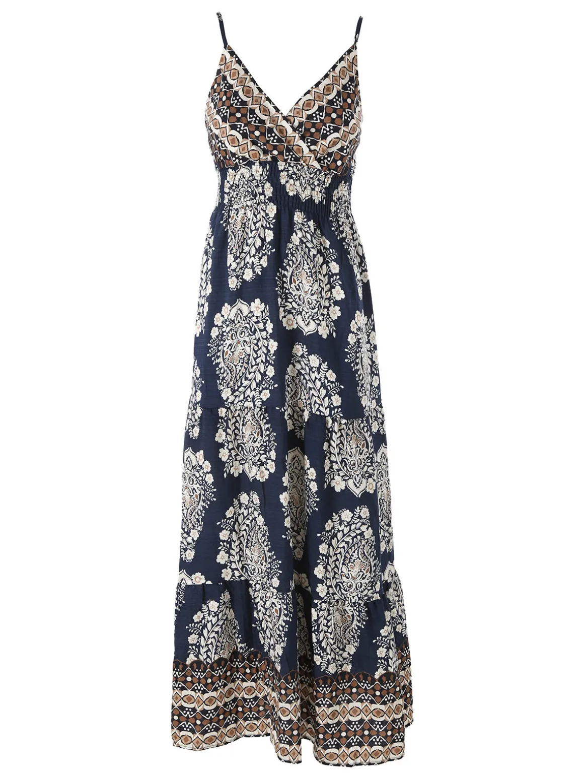 Solada Abito lungo da donna in viscosa con spalline strette - blu scuro