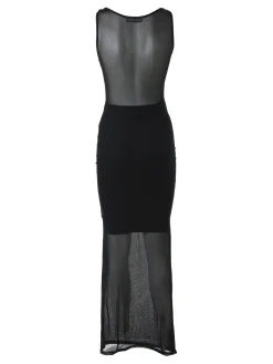 Solada Abito lungo da donna senza maniche con micro borchie - nero
