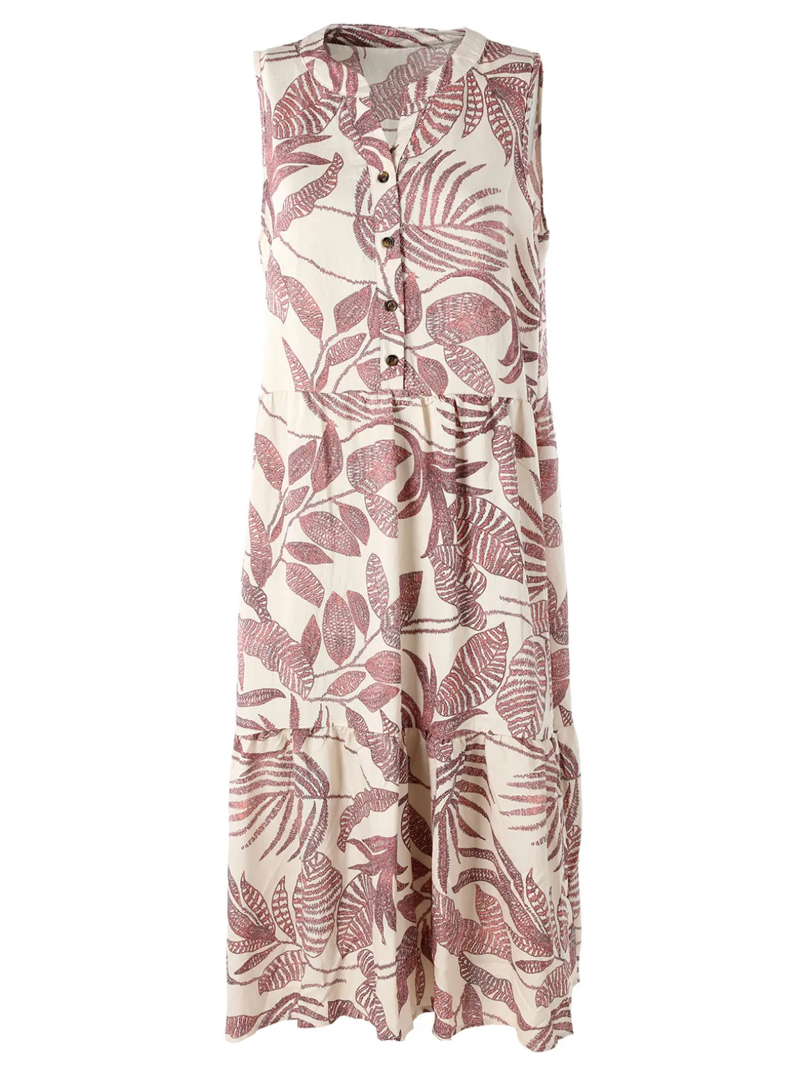 Solada Abito lungo da donna smanicato con stampe floreali - rosa
