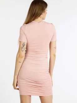 Solada Abito tubino donna drappeggiato con manica corta