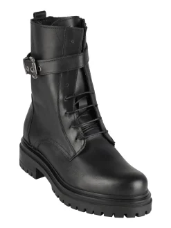 Solada Anfibi donna in pelle con lacci e zip