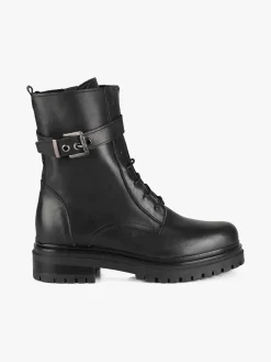 Solada Anfibi donna in pelle con lacci e zip