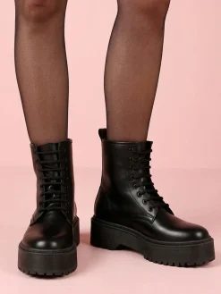 Solada Anfibi in pelle donna con platform