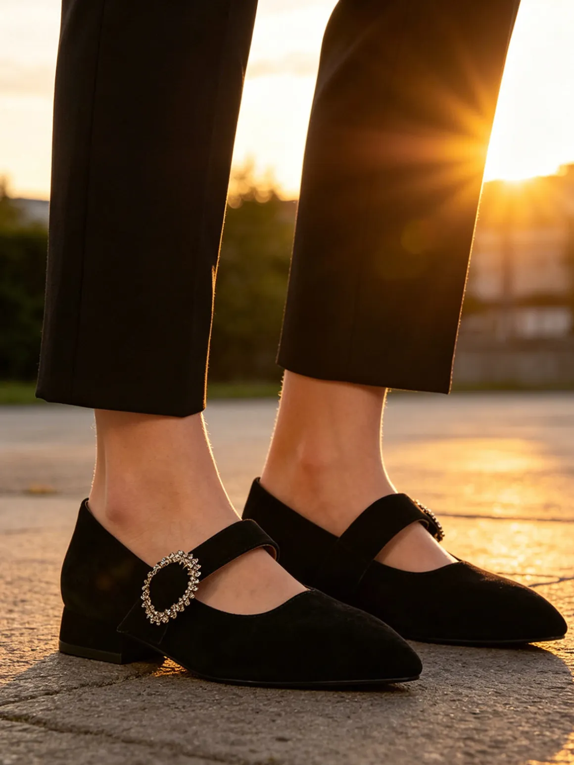 Solada Ballerine donna a punta in tessuto scamosciato