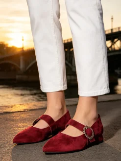 Solada Ballerine donna a punta in tessuto scamosciato