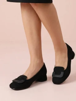 Solada Ballerine donna con punta squadrata in tessuto scamosciato