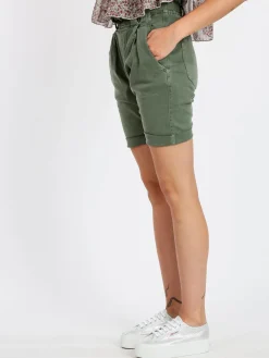 Solada Bermuda donna in cotone vita alta
