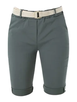 Solada Bermuda donna in tessuto elasticizzato con cintura in corda - verde
