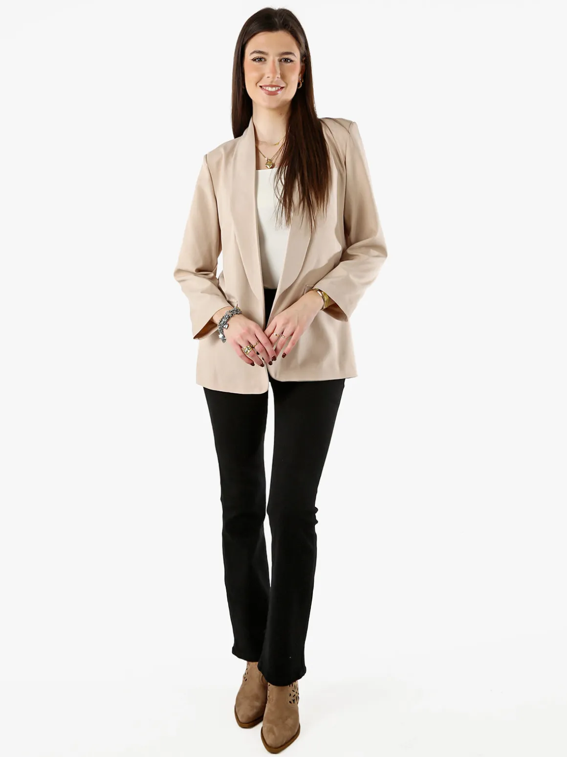 Solada Blazer donna aperto - beige