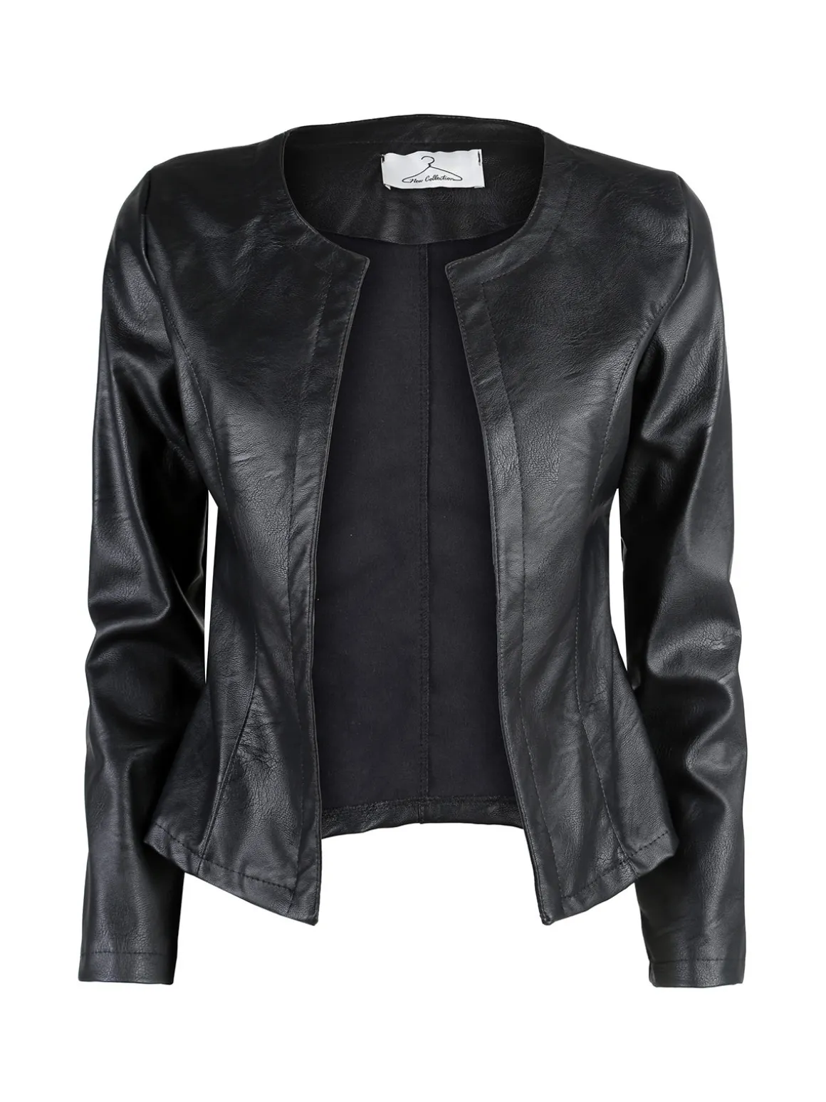 Solada Blazer donna aperto in ecopelle - nero
