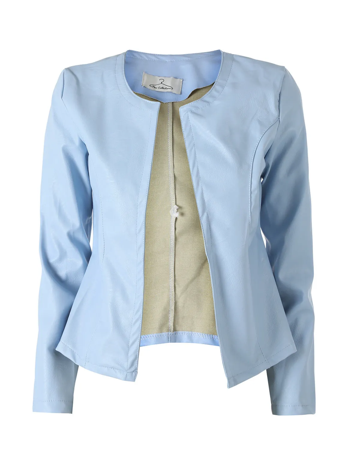 Solada Blazer donna aperto in ecopelle - azzurro