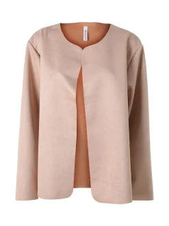 Solada Blazer donna aperto oversize in tessuto soft scamosciato - rosa