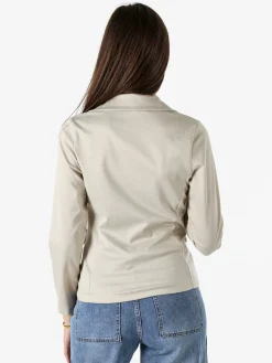 Solada Blazer donna con bottoni e stampa texture - beige
