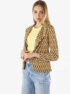 Solada Blazer donna con stampe geometriche - cammello