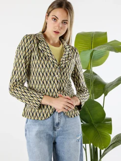 Solada Blazer donna con stampe geometriche - grigio