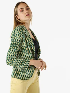Solada Blazer donna con stampe geometriche - verde