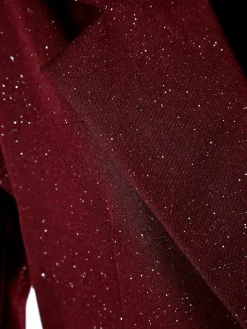 Solada Blazer donna elegante con brillantini e chiusura a doppiopetto - bordeaux