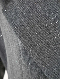 Solada Blazer donna elegante con brillantini e chiusura a doppiopetto - grigio
