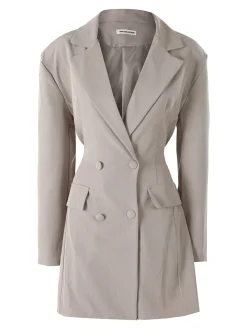 Solada Blazer donna elegante a doppiopetto - fango
