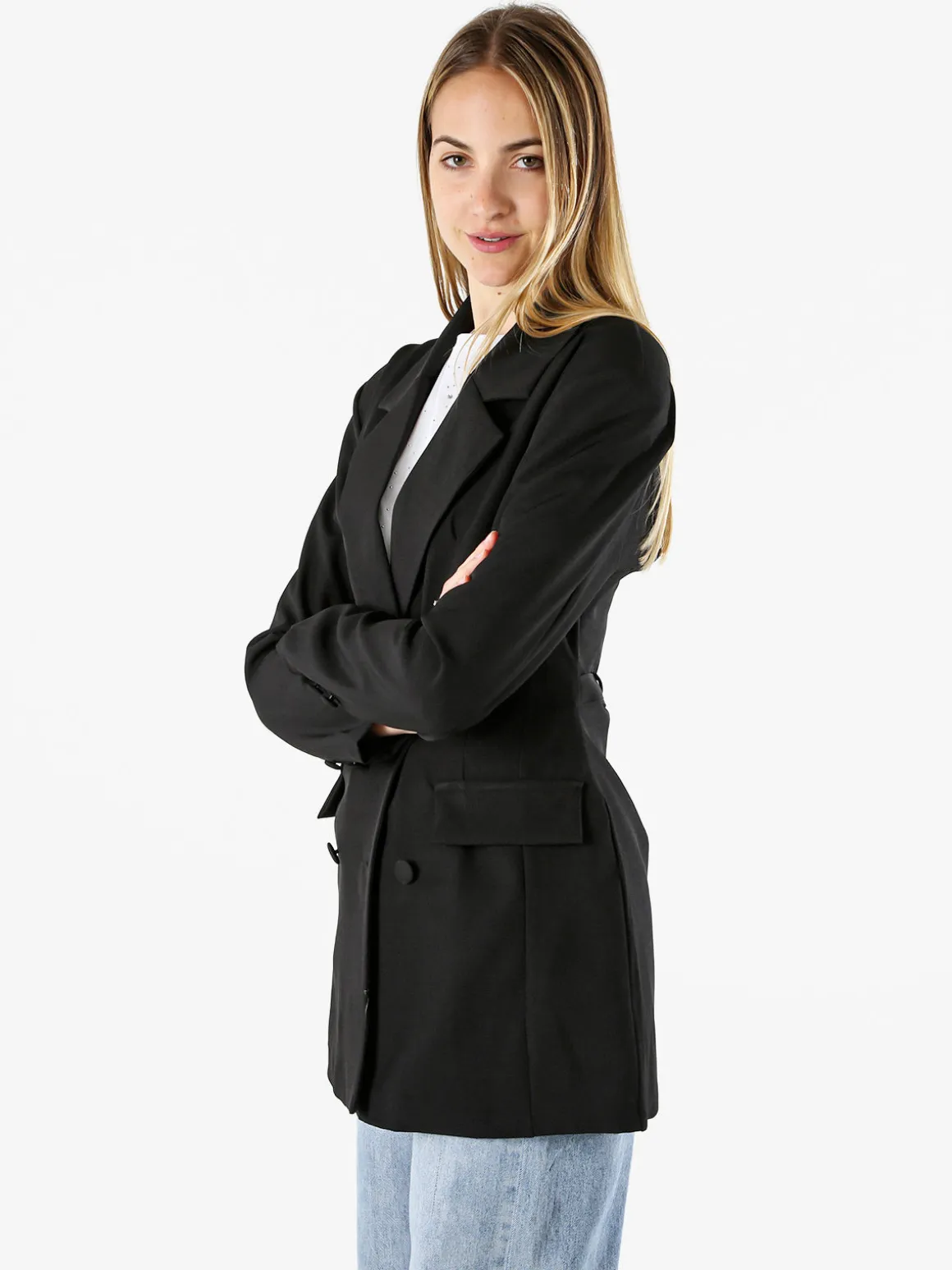 Solada Blazer donna elegante a doppiopetto - nero
