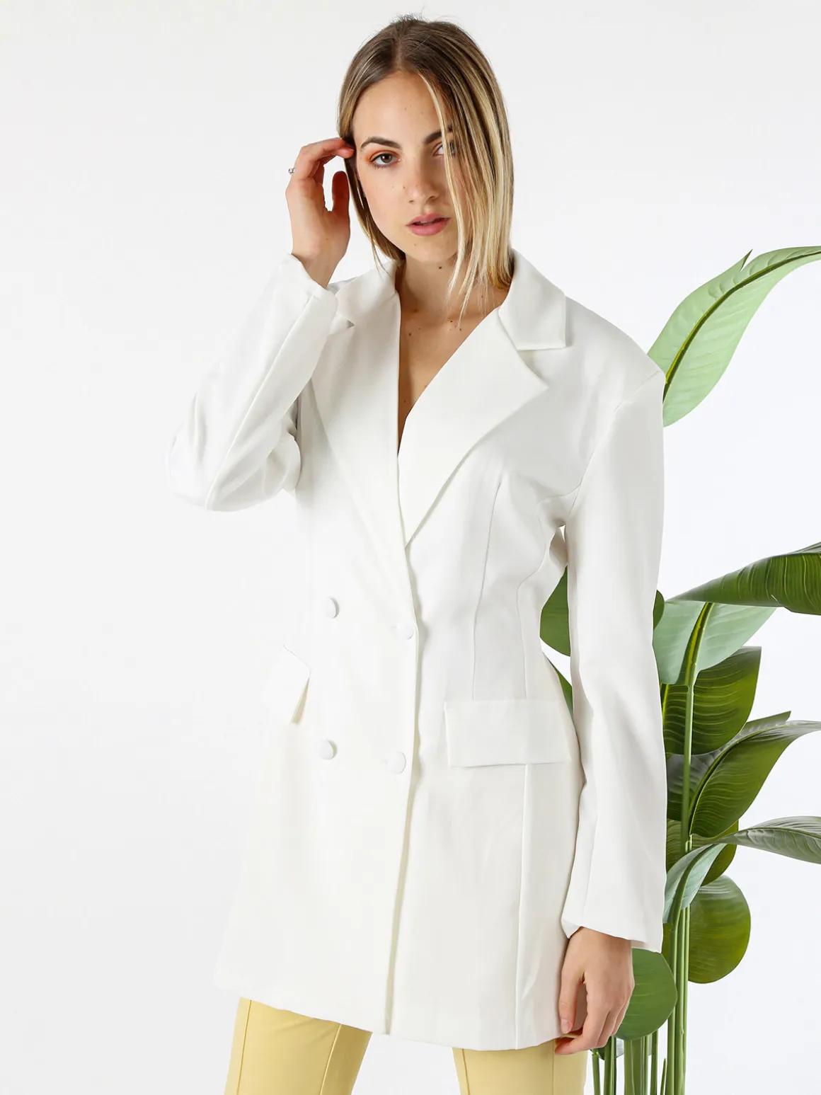 Solada Blazer donna elegante a doppiopetto - bianco
